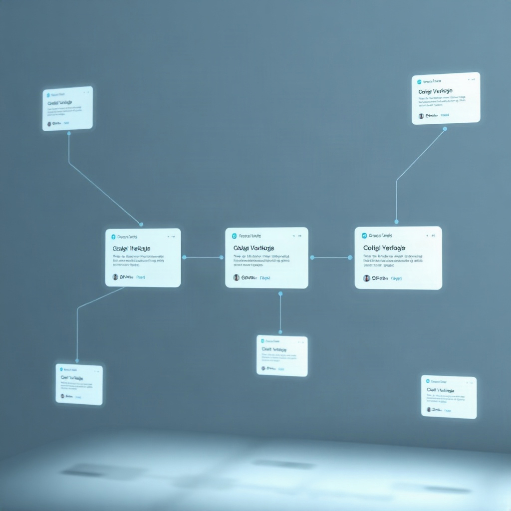 Automation Suite — workflow cards floating in light space